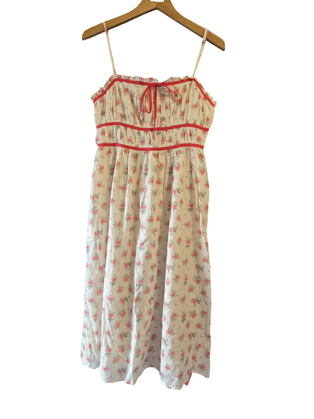 Storia Cream Maxi Dress with Pink Floral Print